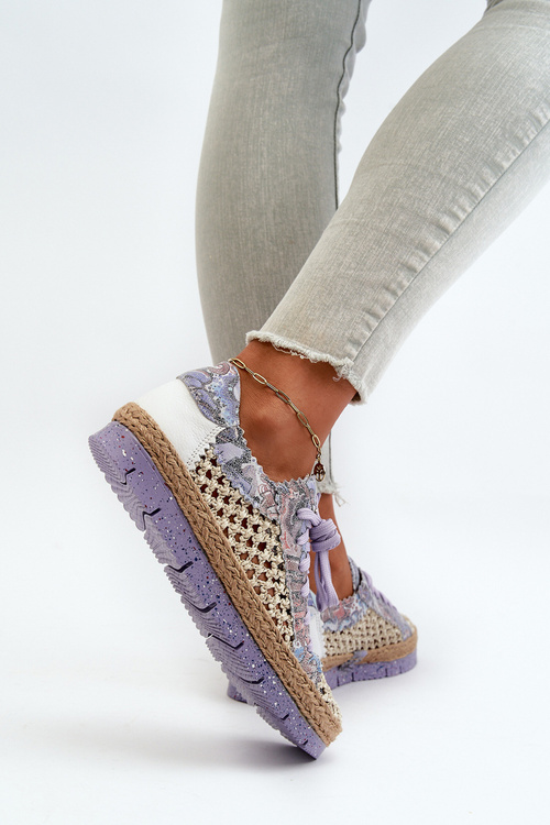 Półbuty Damskie Skórzane Maciejka 05897-05 Fioletowe