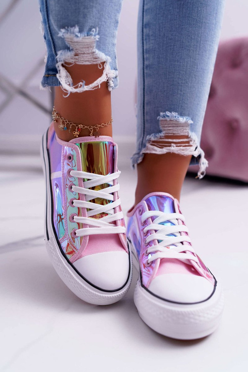 Trampki Damskie Transparentne Różowe Miltown