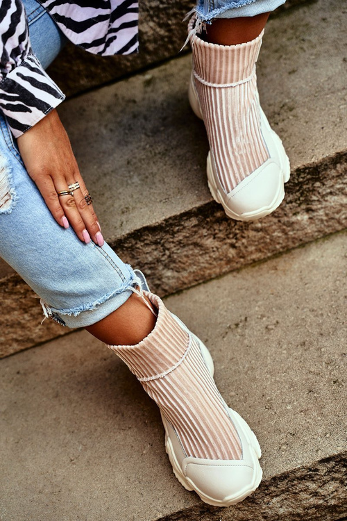 Damskie Buty Sportowe Wysokie Big Star Białe GG274608