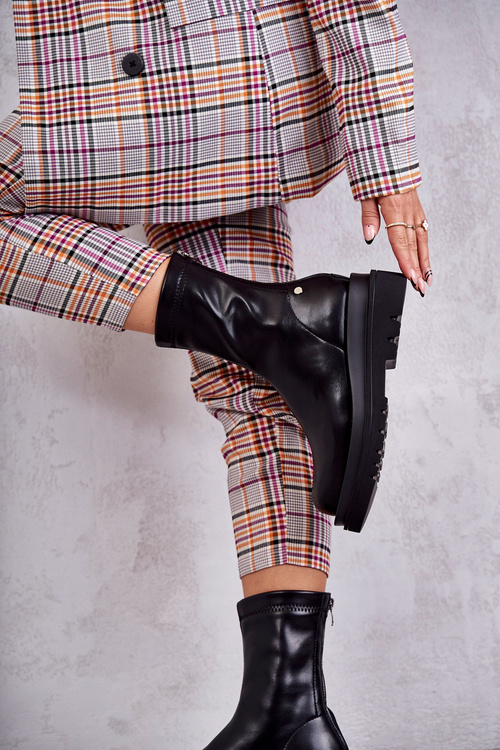 Wysokie Ocieplane Botki GOE KK2N4054 Czarne