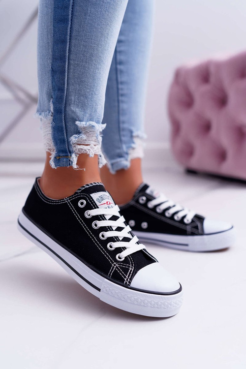 Trampki Damskie Niskie Smith's Czarno Białe