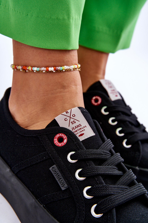 Damskie Trampki Na Platformie Cross Jeans LL2R4039 Czarne