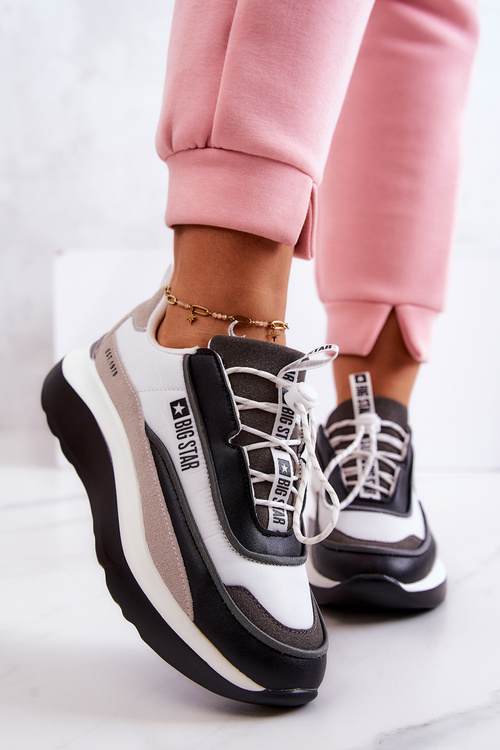 Sportowe Buty Sneakersy Big Star JJ274998 Biało-Czarne