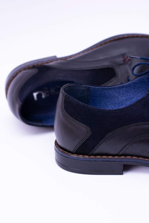 Nikopol Czarne Skórzane Męskie Półbuty Zinedine