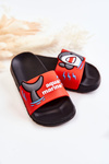 Lekkie Dziecięce Klapki Czerwono-Czarne Sharky