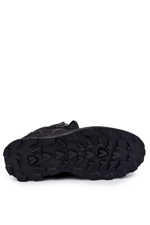 Męskie Ocieplane Botki Trapery Czarne Allan