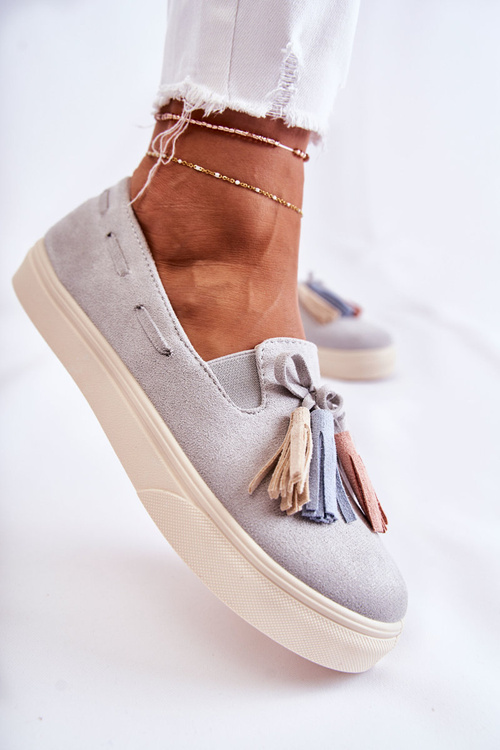 Damskie Tenisówki Trampki Slip-On Szare Venira