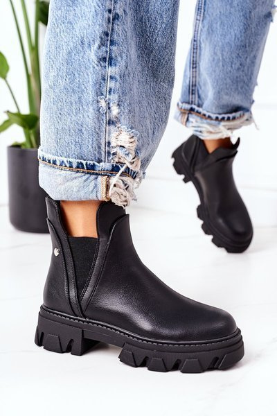 Ocieplane Botki Sztyblety Czarne Hashtag