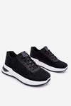 Damskie Sneakersy Z Cyrkoniami Czarne Raiden