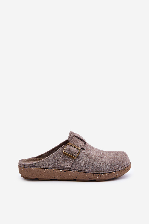 Kapcie Męskie Z Klamrą Klapki Profilaktyczne Inblu MT000012 Beżowe