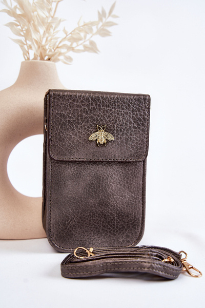 Mała Torebka Z Ozdobą Grafitowa Neliss