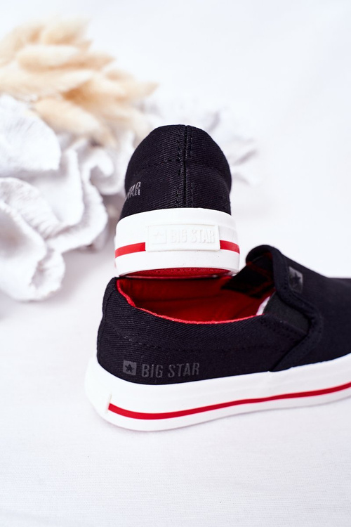 Dziecięce Wsuwane Tenisówki Slip-On Big Star HH374013 Czarne