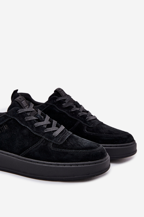 Męskie Sneakersy Na Platformie Zamszowe Big Star OO174012 Czarne