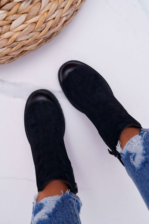 Botki Damskie Na Obcasie Sergio Leone Czarne BT702