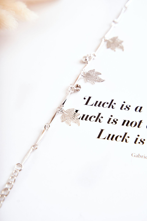 Bransoletka Zawieszki Liście Srebrne Mossali