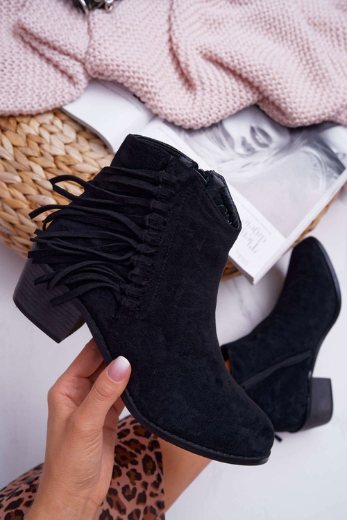 Botki Damskie Kowbojki Czarne Agnes