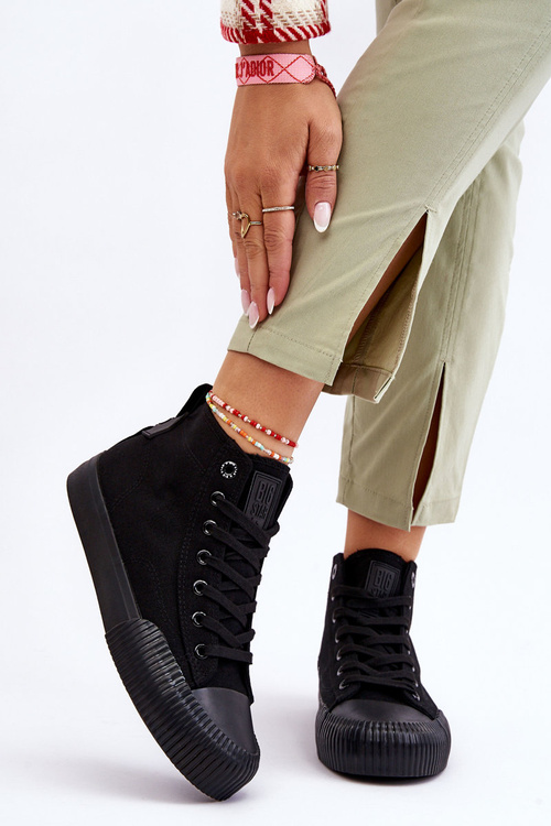 Damskie Wysokie Trampki Materiałowe Big Star LL274444 Czarne