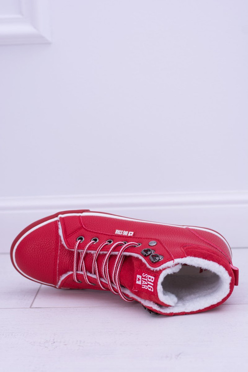 Big Star Ocieplane Czerwone Damskie Tenisówki BB274003