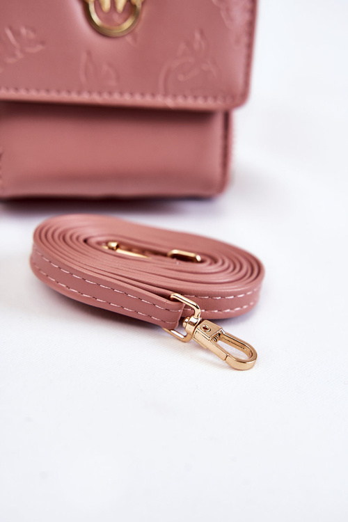 Modna Torebka Portfel 2w1 Z Tłoczeniem Różowa Savano