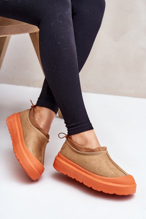 Śniegowce Damskie Na Platformie Z Niską Cholewką Camel Izamine