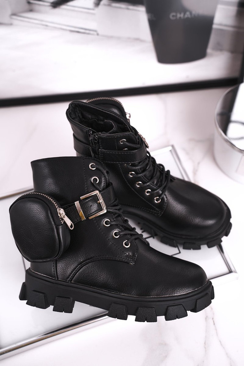 Dziecięce botki z torebką nerką czarne Twinkle