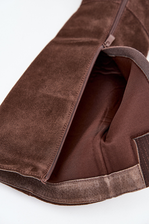 Zamszowe Kozaki Na Słupku Zamek Czekoladowe Lissara