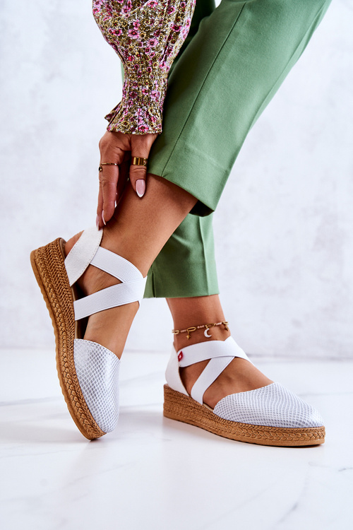 Damskie Modne Espadryle Big Star JJ276036 Białe