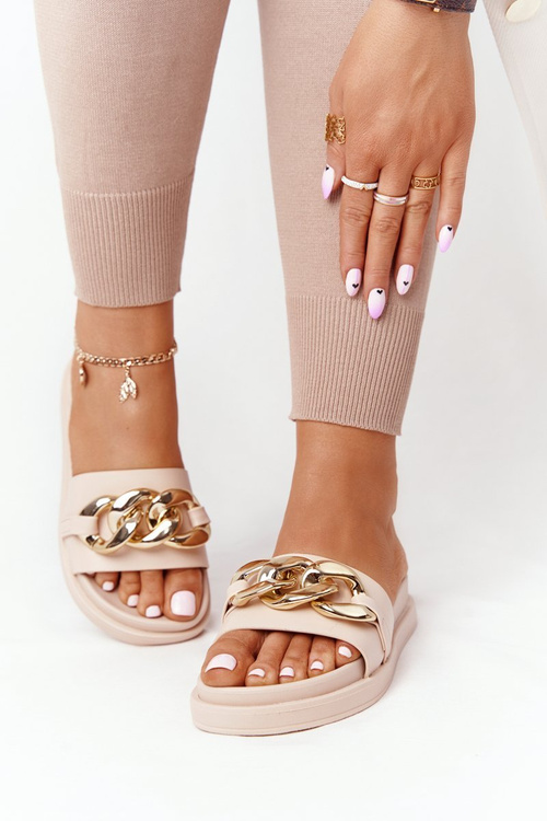 Klapki Na Platformie Z Łańcuchem Nude Vacation