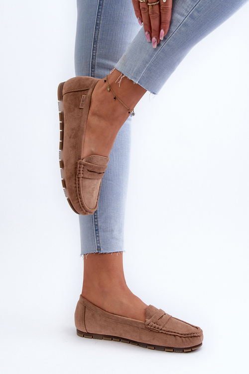 Mokasyny Damskie Eko Zamszowe Big Star NN274930 Memory Foam System Beżowe