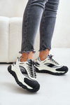 Skórzane Sneakersy Damskie Na Platformie Big Star OO274A220 HI-POLY SYSTEM Biało-Czarne