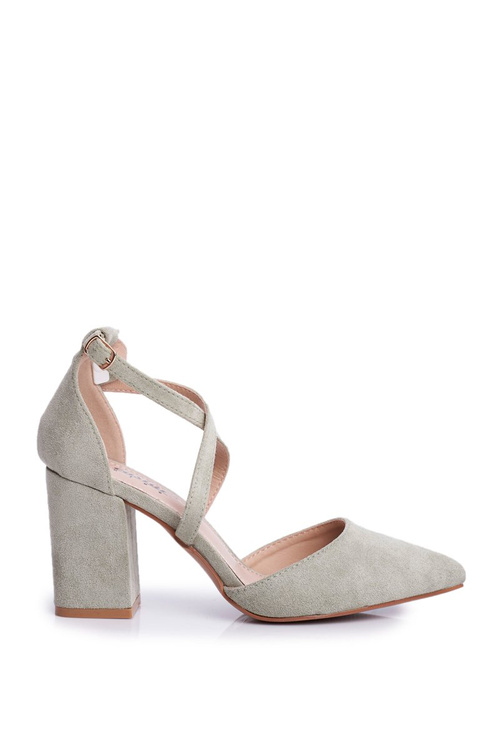 Czółenka Damskie Na Słupku W Szpic Zielone Traffic