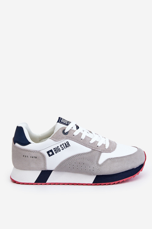 Męskie Buty Sportowe Memory Foam System Big Star LL174160 Biało-Szare