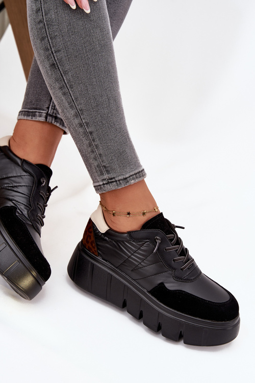Buty Sportowe Sneakersy Damskie Na Platformie Vinceza 58565 Czarne