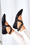 Składane Skórzane Baleriny Lu Boo Czarne 