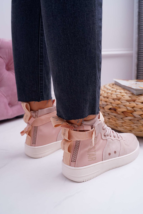 Sneakersy Damskie Trampki Różowe Big Star EE274658
