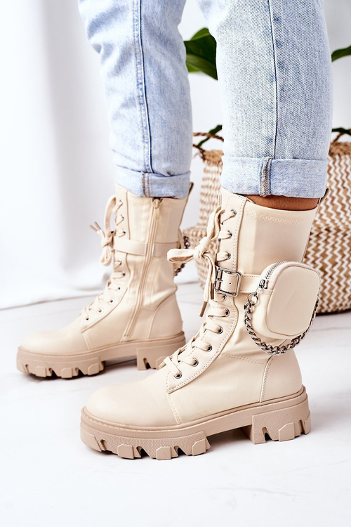 Ocieplane Workery Z Nerką Beżowe Look At Me