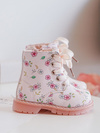 Ocieplane Botki Dziecięce Na Suwak Różowe Dolida