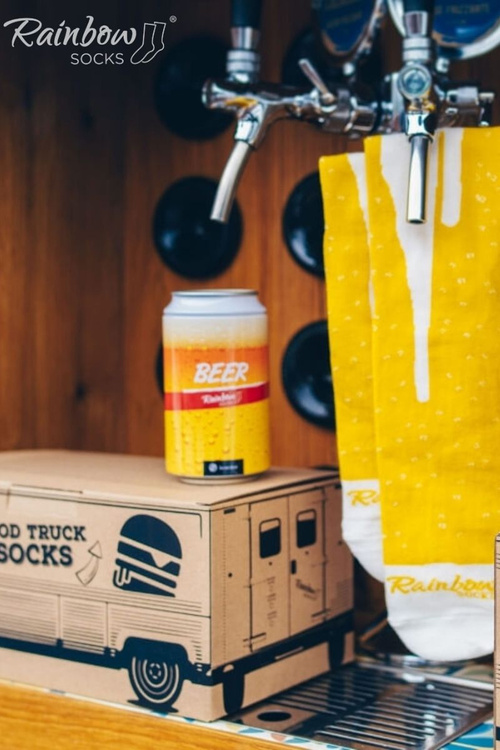 Zestaw Skarpetki Food Truck Socks Box Piwo Burger 3 Pary