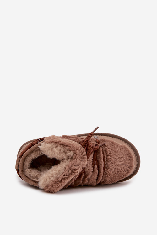 Śniegowce Dziecięce Młodzieżowe Z Futerkiem D.Franklin DFSH370011 Brązowe