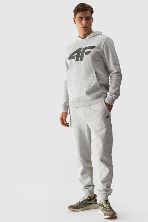 Męskie Spodnie Dresowe Joggery 4FWMM00TTROM0942-27M Szary Melanż