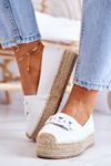 Klasyczne Espadryle Na Platformie Białe Julianne
