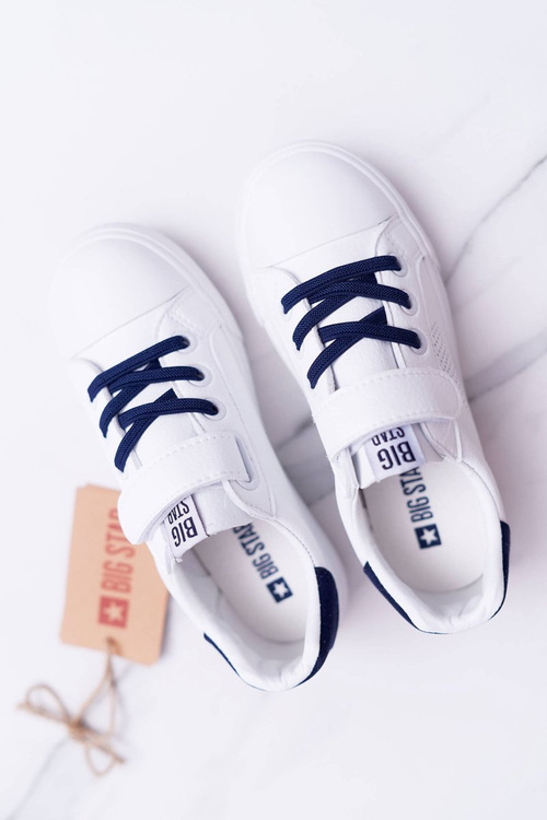 Dziecięce Trampki Na Rzep Big Star DD374107 Biało-Granatowe