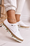 Damskie Skórzane Półbuty Maciejka Białe 02936-11