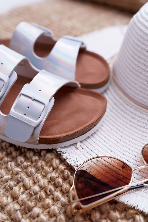 Damskie Klapki Srebrne Big Star DD274134