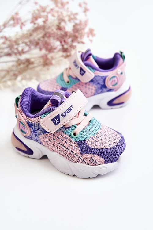 Dziecięce Buty Sportowe Na Rzep Różowo-Fioletowe Lillo