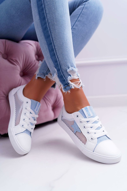 Damskie Trampki Z Siateczką Big Star DD274689 Biało-Niebieskie