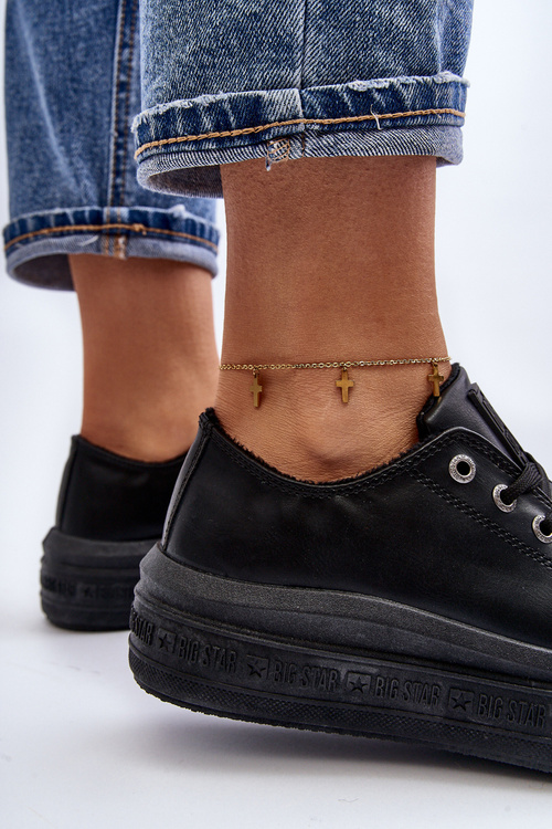 Niskie Trampki Damskie Ocieplane Czarne Big Star MM274031