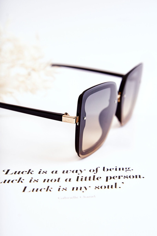 Damskie Modne Okulary Przeciwsłoneczne V130045 Czarno-Złote