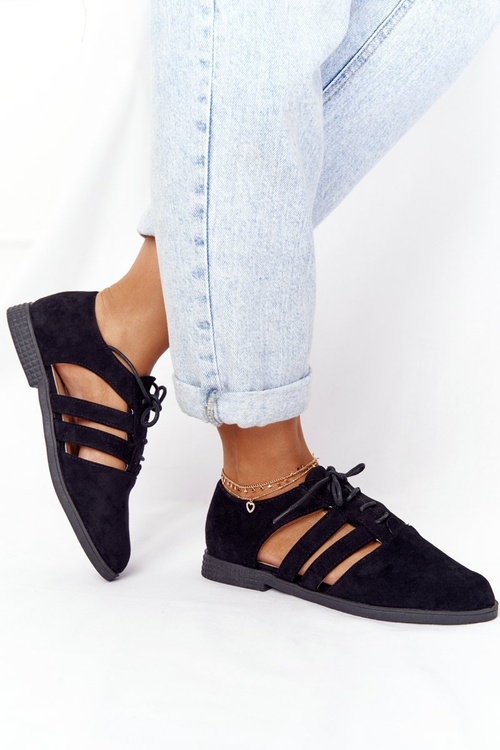 Damskie Półbuty Z Wycięciami Czarne Lu Boo