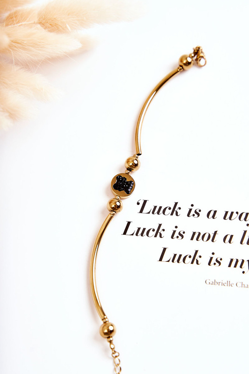 Modna Regulowana Bransoletka Z Misiem Złota